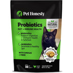 Pet Honesty cat probiotics crunchy creamy chews front view for feline digestive health.