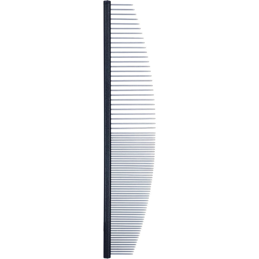 Generic arc curved metal pet grooming comb front view