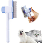 Jptecy cat comb self cleaning pet brush front view