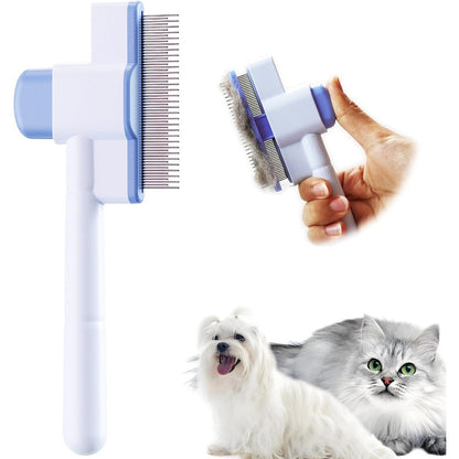 Jptecy cat comb self cleaning pet brush front view
