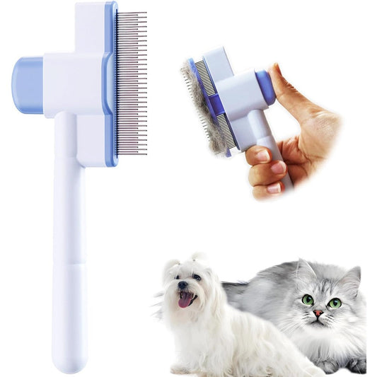 Jptecy cat comb self cleaning pet brush front view