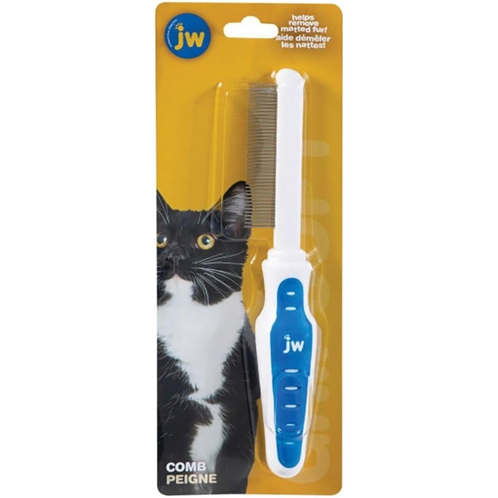 JW Pet GripSoft Cat Comb front view for professional grooming