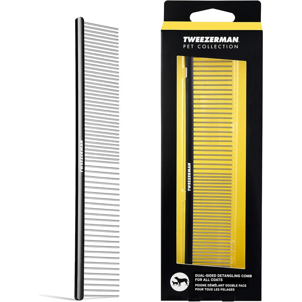 Tweezerman Dual-Sided Detangling Comb professional pet grooming tool