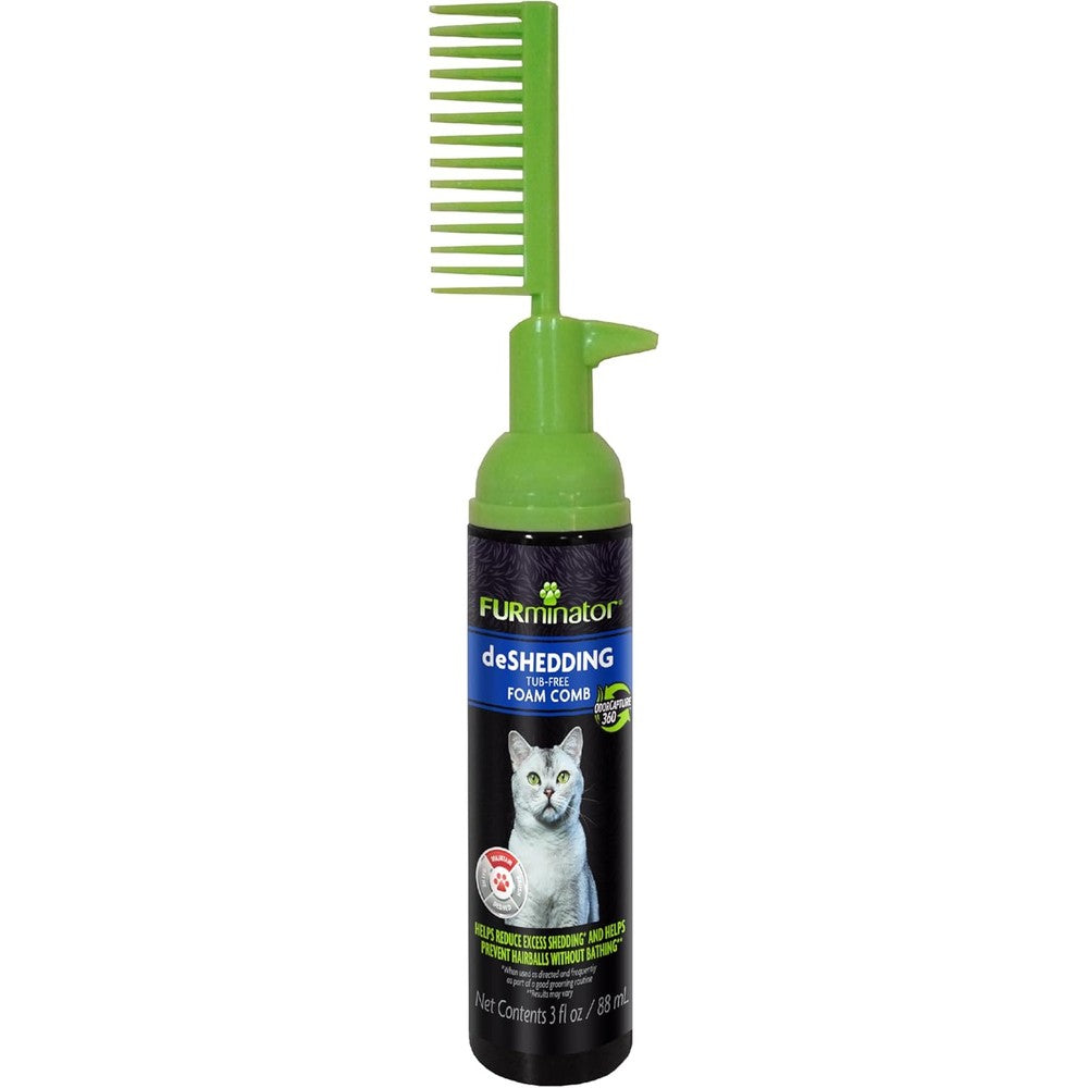 Furminator Tub Free Deshedding Foam Comb for cats front view