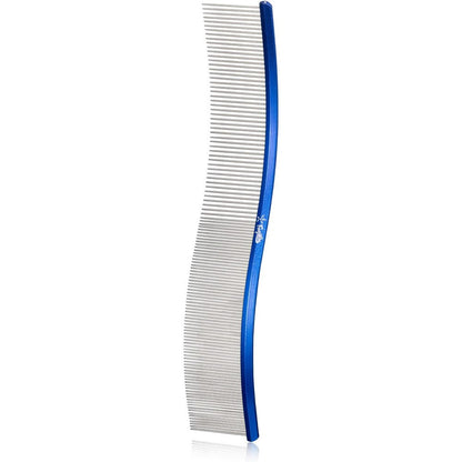 Fengliren stainless steel pet grooming comb blue front view