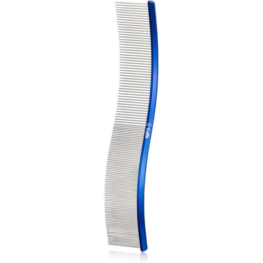 Fengliren stainless steel pet grooming comb blue front view