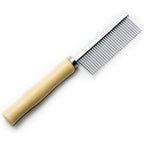 Litewoo wooden handle grooming comb front view for pets