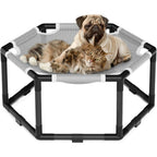 Tresbro Elevated Cat Hammock Bed Hexagon Raised Cat Swing Bed For Indoor And Outdoor Use With Breathable Fabric And Anti-Slip Block 23.6 Inch X 10....