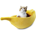 Petgrow Cute Banana Cat Bed House Large Size Soft Warm Cuddle Cave Bed For Cats Kittens Rabbits And Small Dogs Yellow