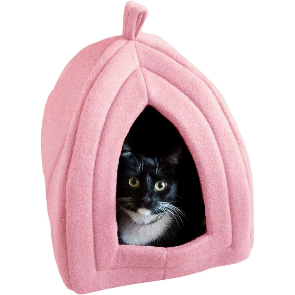 Petmaker Cat House Indoor Bed With Removable Foam Cushion Pet Tent For Small Animals Pink
