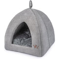 Best Pet Supplies Cat Bed For Indoor Cat, Domed Tent House With Removable Pillow, Covered Cat Cave For Small Dog And All Breeds Of Cats, Gray, 16 x...