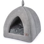 Best Pet Supplies Cat Bed For Indoor Cat, Domed Tent House With Removable Pillow, Covered Cat Cave For Small Dog And All Breeds Of Cats, Gray, 16 x...