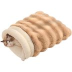 Somahe Cat Sleeping Bag For Indoor Cats Faux Fur Pet Cave Bed And Burrow Nest Coffee 21.7 Inch By 17.7 Inch