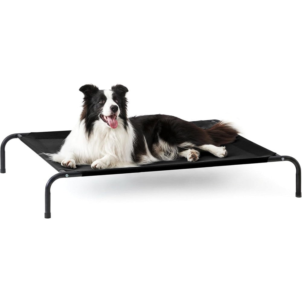 Love's Cabin Elevated Cooling Dog Bed For Large Dogs Portable Indoor And Outdoor Raised Pet Cot With Breathable Mesh Black 48 Inches