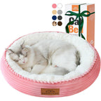 Zerbuger 20 Inch Washable Donut Cat Bed For Indoor Cats Small Dogs And Puppies Soft Plush Flannel Calming Pet Bed Pink