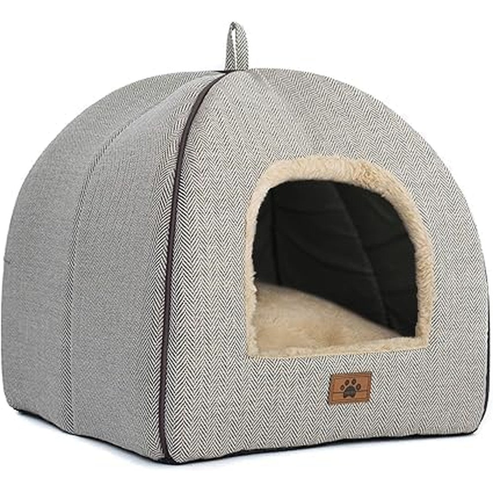 Windracing Cat Bed For Indoor Cats Cat Cave Bed And Tent With Removable Washable Cushioned Pillow Grey 15 Inch X 15 Inch X 15 Inch