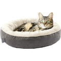 Love's Cabin 20 Inch Round Donut Pet Bed For Cats Or Small Dogs Anti Slip And Water Resistant Gray