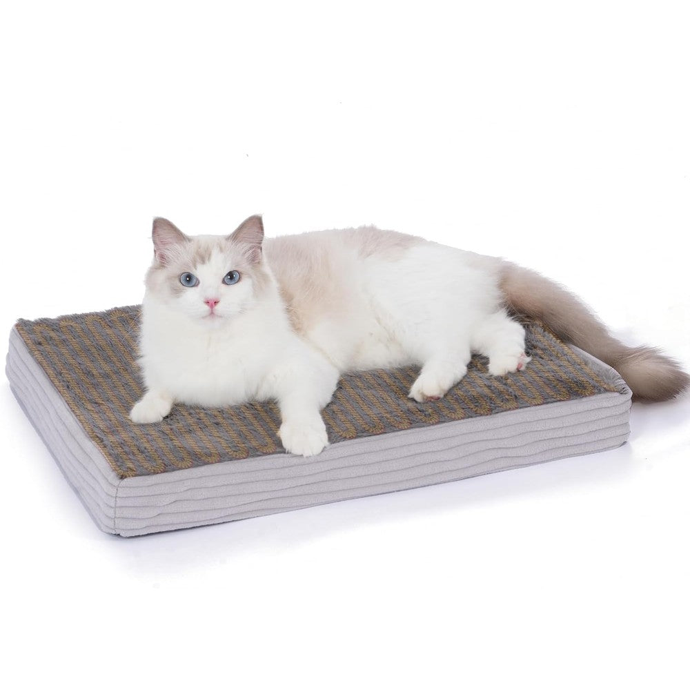Petvolve Self Warming Cat Bed For Indoor Cats And Puppies Thermal Heat Reflecting Pet Mat Non Slip Bottom Washable Gray 20 X 16 Inch