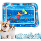 Caedrea Thickened Cat Water Bed Sensory Playmat Square Inflatable Pet Cooling Mat With Floating Marine Life Toys 27.16 By 19.68 Inches