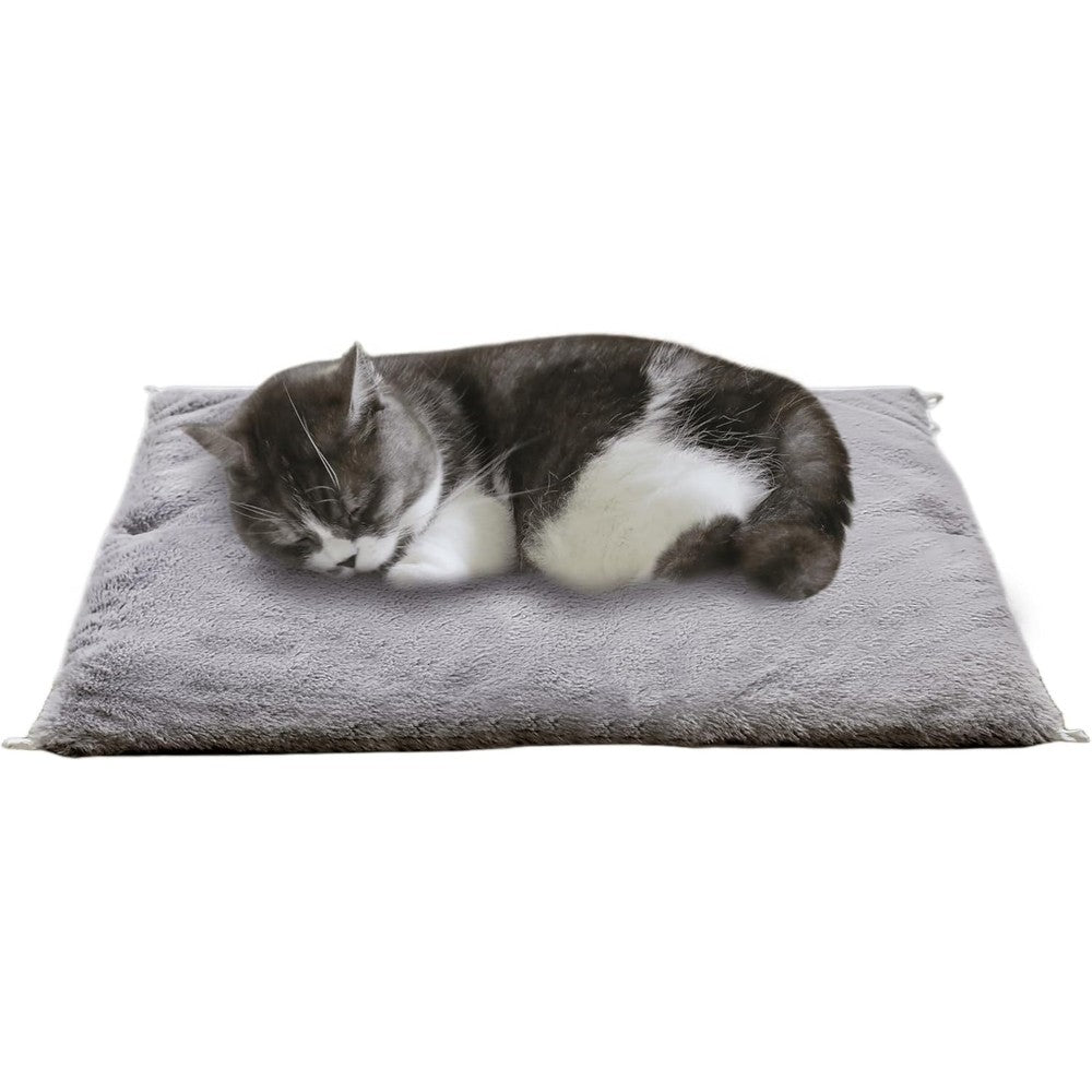 Petfelix Self Warming Mat Non Skid Thermal Pet Cushion Washable Outdoor Insulation For Cat House And Carrier Grey 24 Inches By 20 Inches