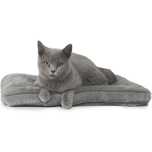 Zihapgpzp Extra Small Dog Crate Pad Deluxe Corduroy Fleece Flat Cat Bed Mat Pink Pet Sleeping Cushion Eighteen By Twelve Inches