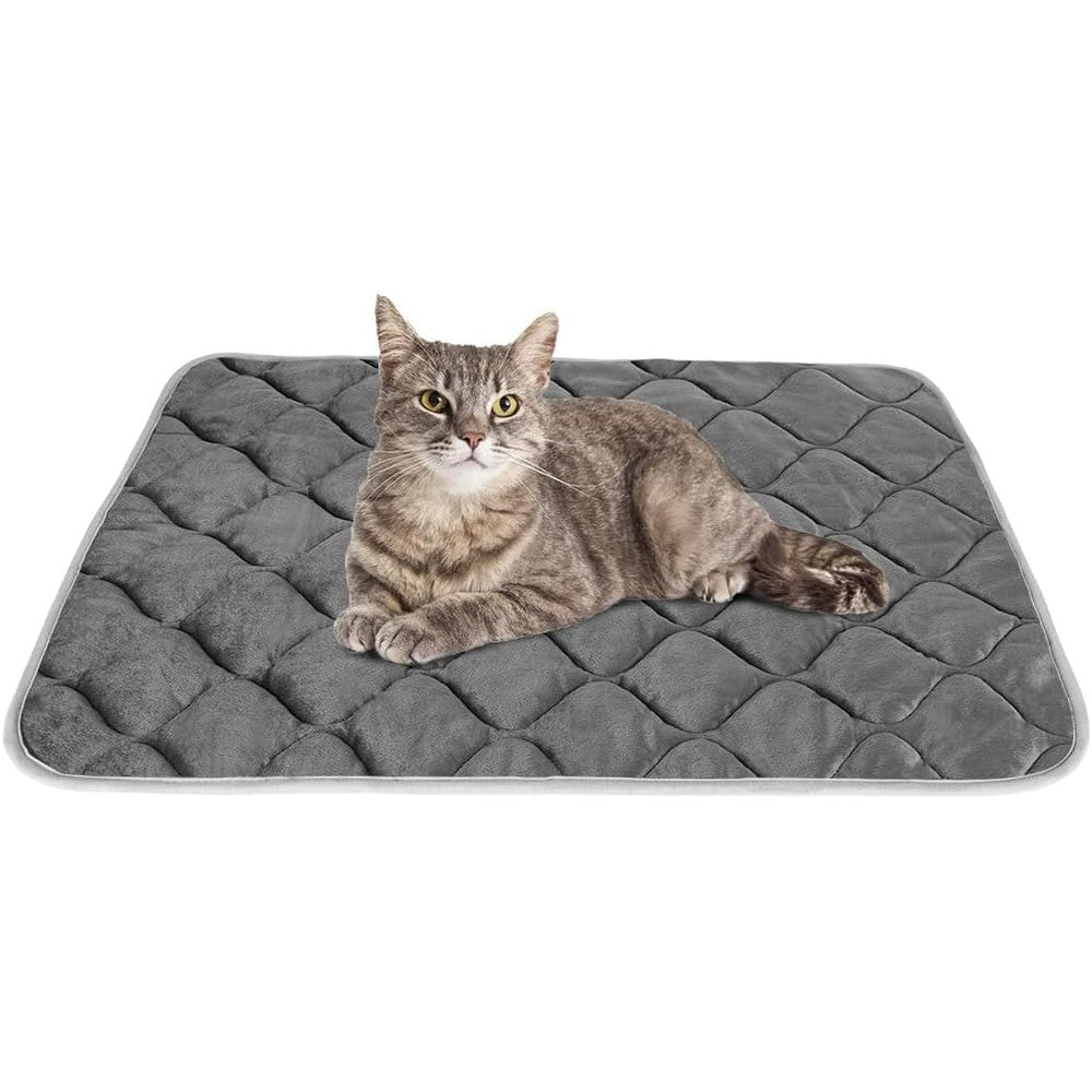 ULIGOTA Self Warming Cat Bed Thermal Pet Bed Mat And Self Heating Dog Crate Pad Grey 20 Inches By 16 Inches