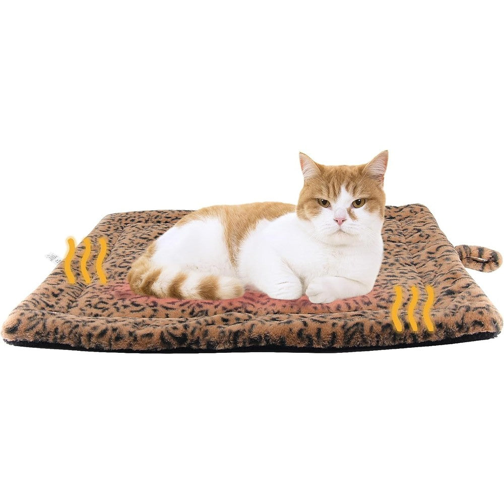 PetTemp Self Warming Cat Pad And Thermal Pet Mat For Cats And Small Dogs Non Electric Washable Sleeping Mat Brown Black 22 By 18 Inch