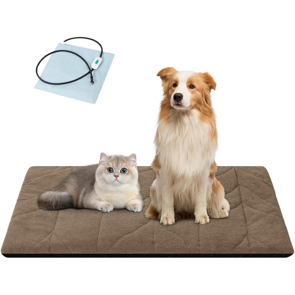 Vagascape Dog Heating Pad Waterproof Electric Heated Mat And Pet Bed With Washable Cover Khaki Thirty One By Twenty Inches