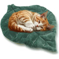 Rzxlszy Cat Mat Self Warming Cat Bed Leaf Shaped Cotton Soft Warm Pet Pad Blanket For Indoor Sofa Floors Green 26x20 Inches
