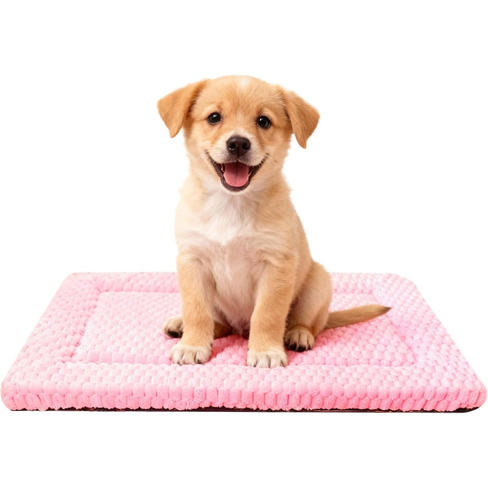 Sunshe Reversible Dog Bed Mat Ultra Soft Kennel Pad Machine Washable Crate Liner For Dogs And Cats Pink 24 Inches Length By 18 Inches Width