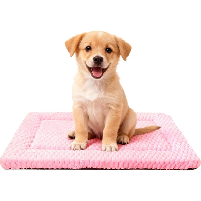 Sunshe Reversible Dog Bed Mat Ultra Soft Kennel Pad Machine Washable Crate Liner For Dogs And Cats Pink 24 Inches Length By 18 Inches Width