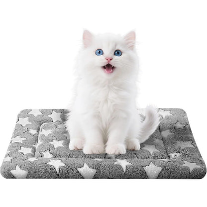 Pobopobo Dog Bed Mat For Crate Reversible Plush And Canvas Soft Kennel Pad Durable Comfort Sleeping Cushion For Small Dogs And Cats Gray 18x14 Inches