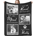 Artsadd Custom Memorial Blanket With Photos And Name Personalized Pet Remembrance Blanket For Dogs And Cats Black Thirty By Forty Inches