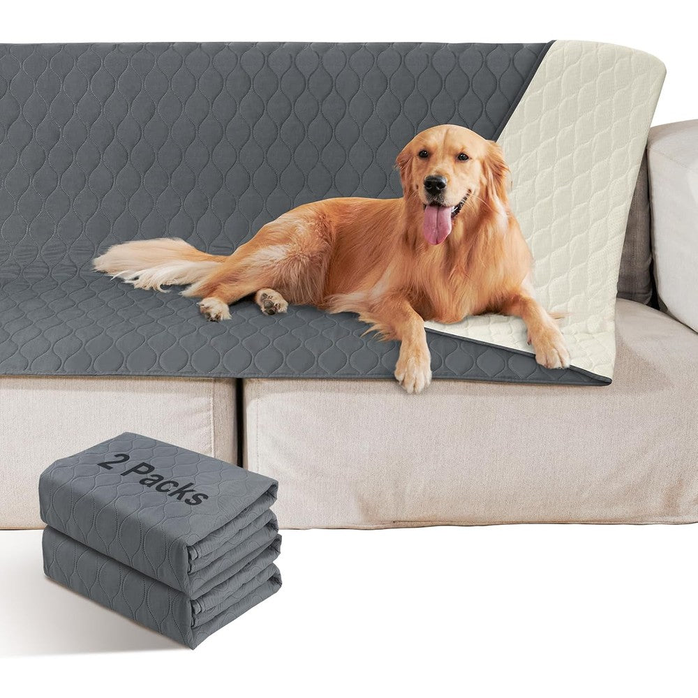 Roilpet 2 Pack Waterproof Dog Bed Cover Blanket Non Slip Couch Protector For Pets And Kids Dark Grey 54 Inches By 82 Inches