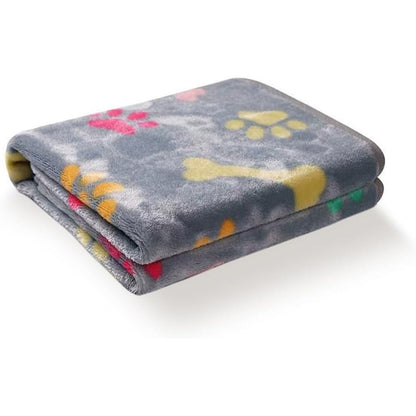 Luciphia Fluffy Premium Fleece Pet Blanket Flannel Paw Printed Throw Soft Warm Sleep Mat For Dogs And Cats Small Twenty Three By Sixteen Inches Grey