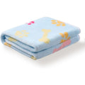 CADONO Fluffy Premium Fleece Pet Blanket Flannel Paw Printed Throw For Dog And Cat Small 23x16 Inches Blue