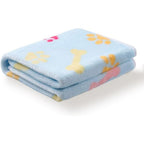 CADONO Fluffy Premium Fleece Pet Blanket Flannel Paw Printed Throw For Dog And Cat Small 23x16 Inches Blue
