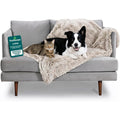 Furhaven Waterproof Throw Blanket For Dogs And Indoor Cats Reversible Protective Calming Long Faux Fur And Velvet Pet Blanket Driftwood Large