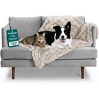 Furhaven Waterproof Throw Blanket For Dogs And Indoor Cats Reversible Protective Calming Long Faux Fur And Velvet Pet Blanket Driftwood Large