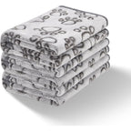 Stuffed Premium Soft Dog Blankets for Small Dogs and Newborn Puppies Washable Fleece Cat Blanket Grey Cute Paw Print 24 by 16 Inches 3 Pack
