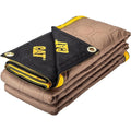 CAT Water Resistant Woven Utility Blanket 72 Inch X 60 Inch Outdoor Tarp Material Padded Blanket With Rivets For Tie Downs Brown Black 980788N