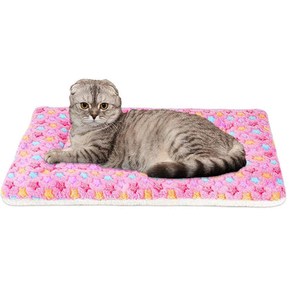 FJWYSANGU Premium Fluffy Flannel Pet Blanket Soft And Warm Cushion Mat For Dogs And Cats Pink Stars Pattern Large Size