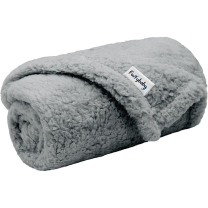 Furrybaby Premium Fluffy Fleece Dog Blanket Soft And Warm Sherpa Pet Throw For Small Dogs And Cats Grey Small 24x32 Inches