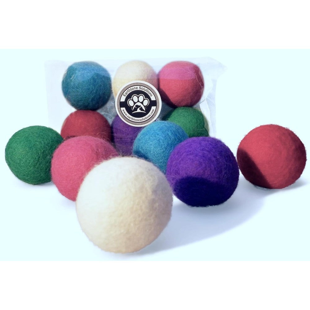 Earthtone Solutions wool cat toy balls 6 piece variety pack front view