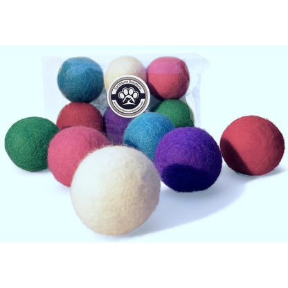 Earthtone Solutions wool cat toy balls 6 piece variety pack front view