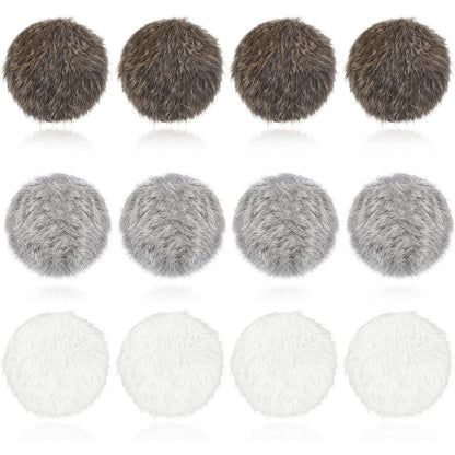 Leifide real rabbit fur pom pom cat toy front view premium imported pet supplies