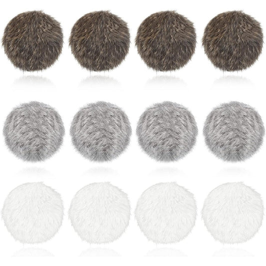 Leifide real rabbit fur pom pom cat toy front view premium imported pet supplies