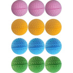 GINFH Cat Foam Ball Twelve Pack front view showcasing colorful soft latex sponge toys for cats.