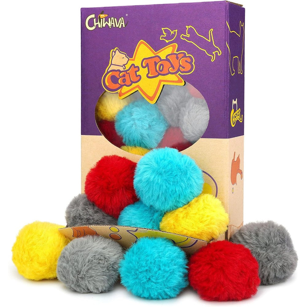 Chiwava catnip furry cat toy balls package front view