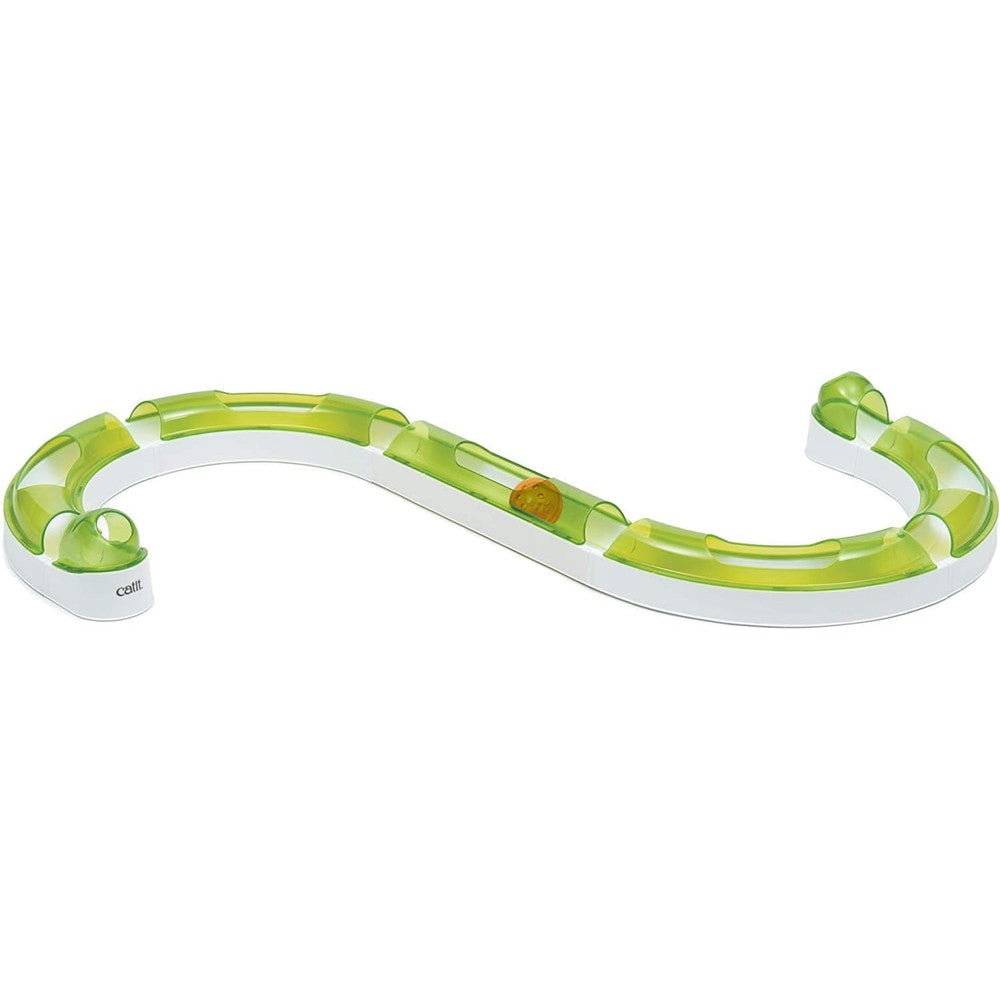 Catit Senses 2.0 Play Circuit front view showing the eight piece modular cat toy track